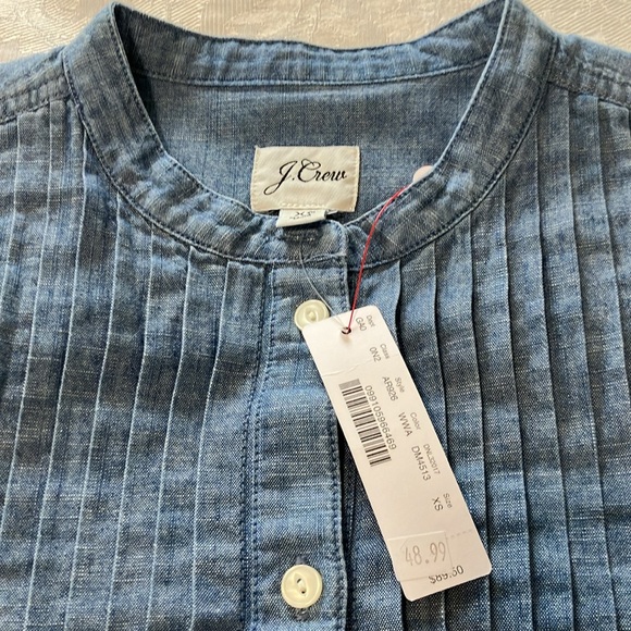 J Crew NWT Chambray Shirt with Pintucking - Picture 2 of 7